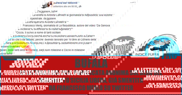 La lettera di Camilleri a Francesco Merlo