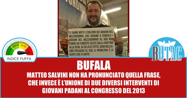 Salvini, i giovani padani e quelli del Mezzogiorno