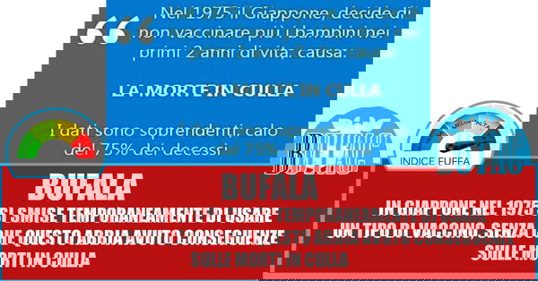 Vaccini, Giappone e morte in  culla