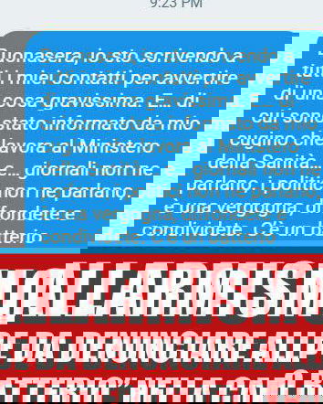 Mio cuggino che lavora al Ministero della Sanità