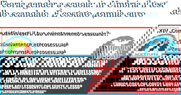 L’ennesima teoria gender a scuola e il “test dello scandalo”