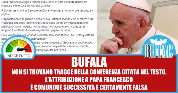 Papa Francesco e i testimoni di Geova
