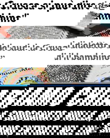 Siedi il bambino… (dice la Crusca)