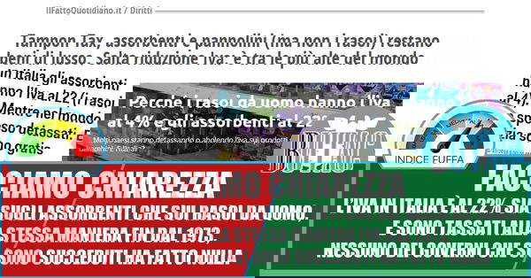 L’IVA sugli assorbenti e sui rasoi