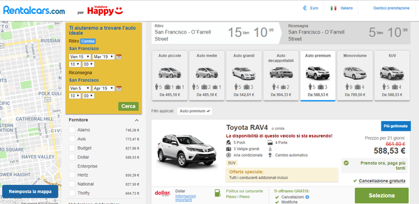 Vodafone e gli sconti Rentalcars