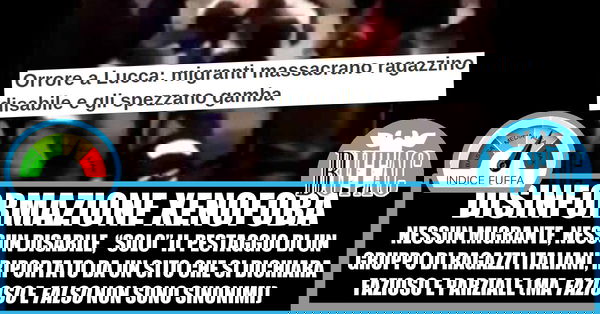 Migranti (in realtà italiani) massacrano ragazzino disabile (in realtà senza alcuna disabilità)