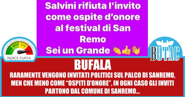 Salvini rifiuta Sanremo?