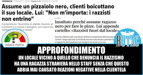 Il razzismo in pizzeria…