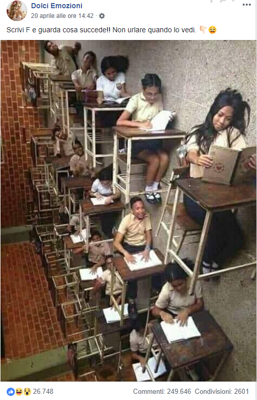 Scrivi F e vedi che succede