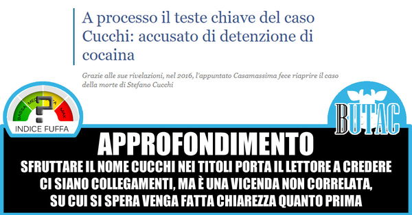 Testimone caso Cucchi sotto indagine per possesso di droga
