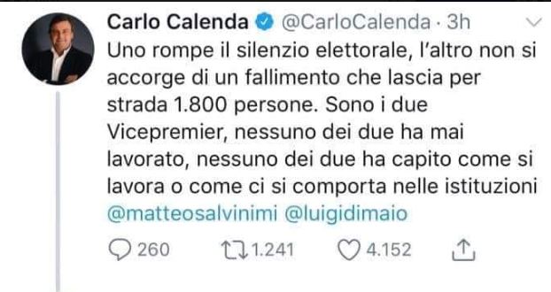 Calenda, Di Maio, Bechis e Mercatone Uno article-post