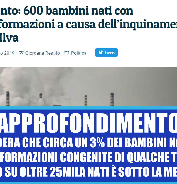 600 bambini con malformazioni a causa dell’Ilva article-post