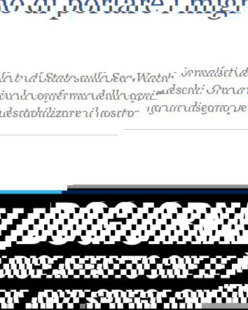 Il governo mi ordinò di portare i migranti in Italia