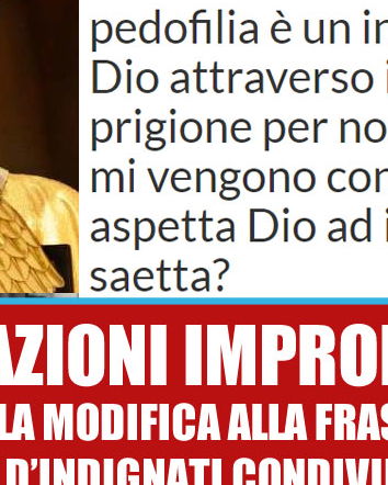 L’Arcivescovo, fake news e pedofilia