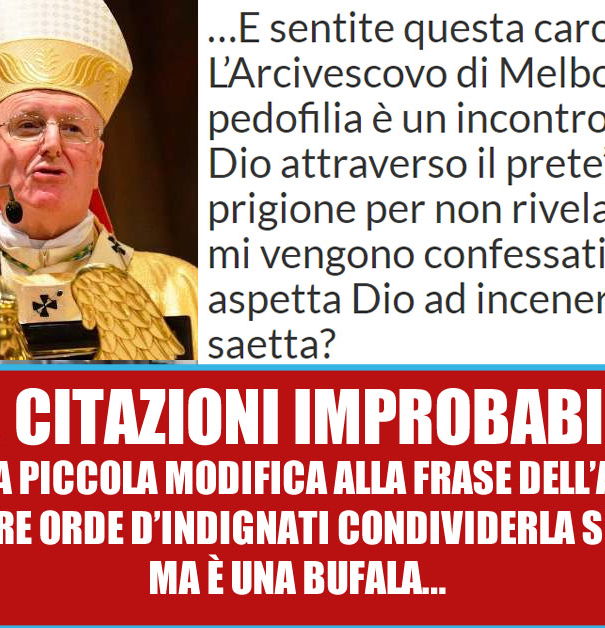 L’Arcivescovo, fake news e pedofilia article-post