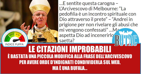 L’Arcivescovo, fake news e pedofilia