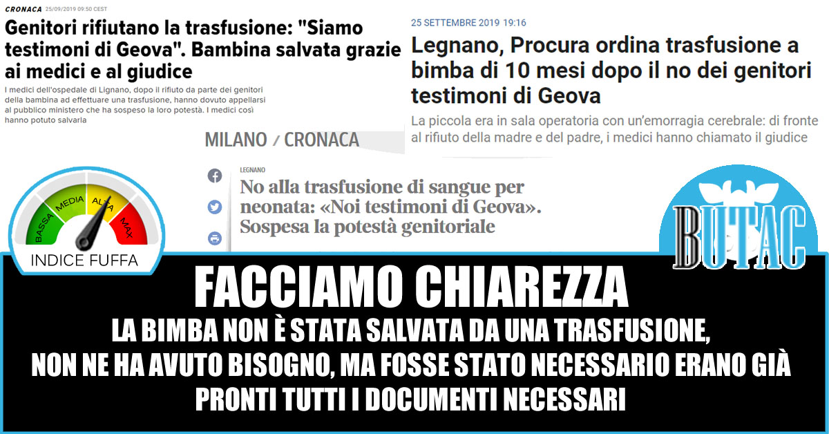 Trasfusione negata dai genitori Testimoni di Geova… article-post