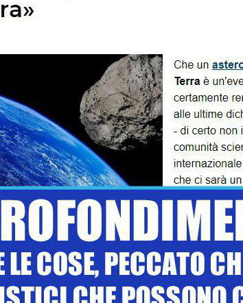 Asteroidi, giornalismo e allarmismo