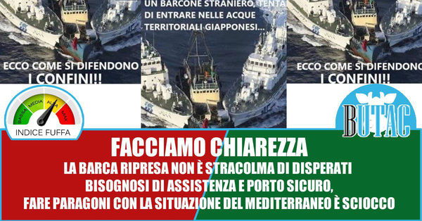 Il barcone straniero in acque giapponesi