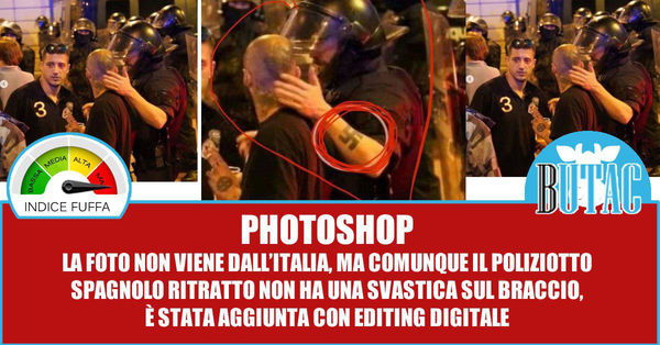 La svastica sul braccio del poliziotto