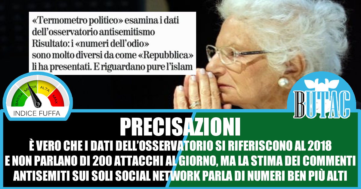 I 200 messaggi al giorno a Liliana Segre article-post