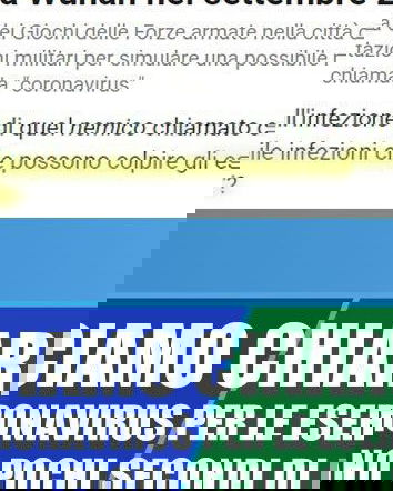 Coronavirus ed esercitazioni