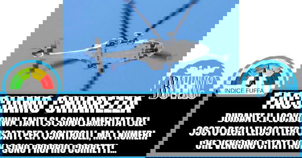 Il costo degli elicotteri di 6000 euro l’ora