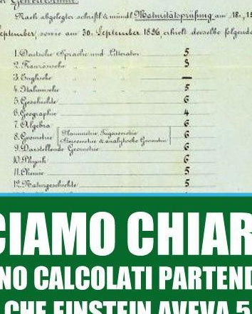 La pagella di Einstein