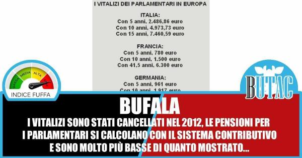I vitalizi dei parlamentari in Europa