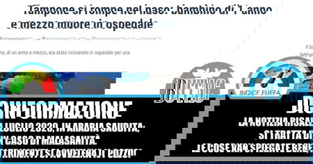 Il bambino morto col tampone rotto nel naso article-post