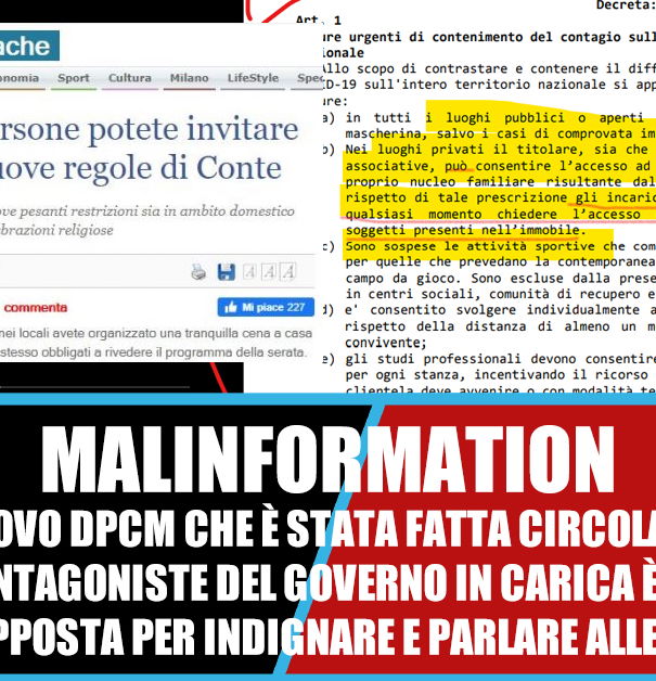 La bozza del nuovo DPCM e i bufalari article-post