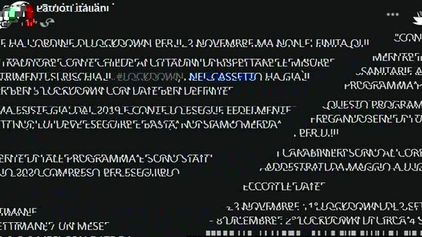 Il lockdown del 2 novembre