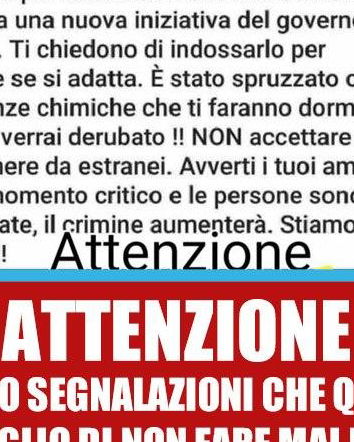Non accettare mascherine dagli sconosciuti…