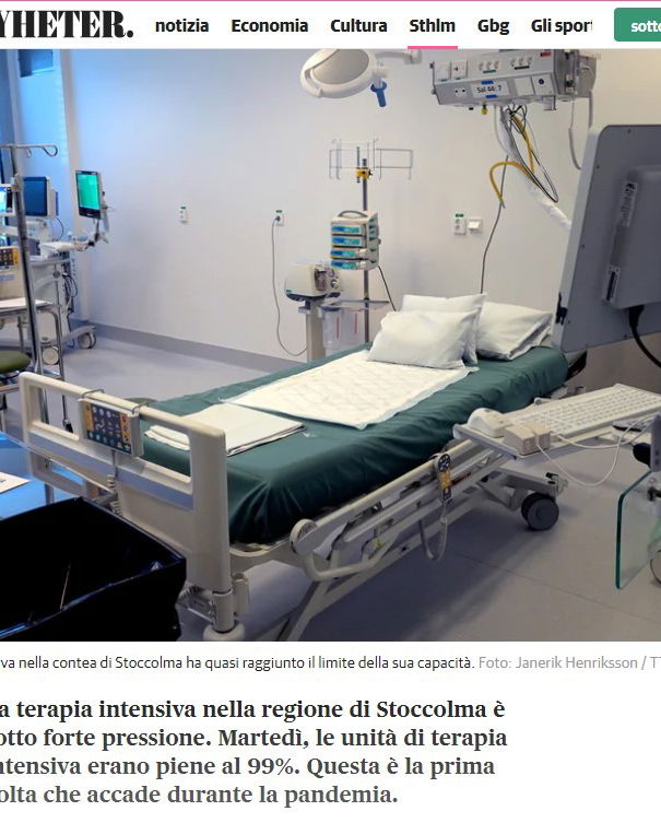 Svezia, terapie intensive vuote? article-post