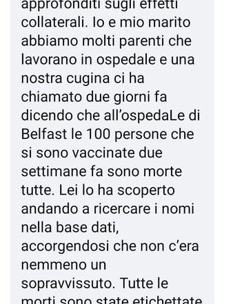 100 morti per vaccino a Belfast?
