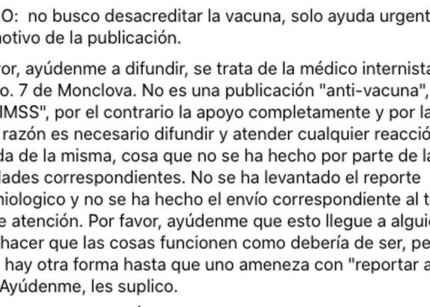 La dottoressa messicana e la reazione avversa al vaccino Pfizer article-post