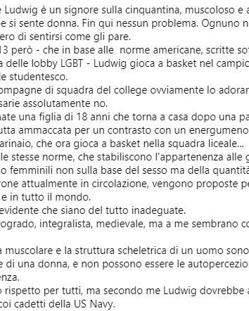 Pillon e gli atleti transessuali (di nuovo)