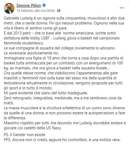 Pillon e gli atleti transessuali (di nuovo) article-post