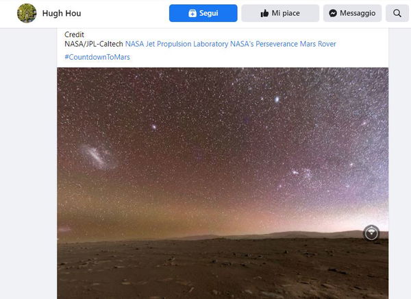 Il cielo stellato di Marte