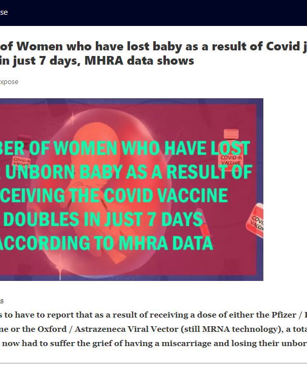 Interruzioni di gravidanza in seguito al vaccino in UK article-post