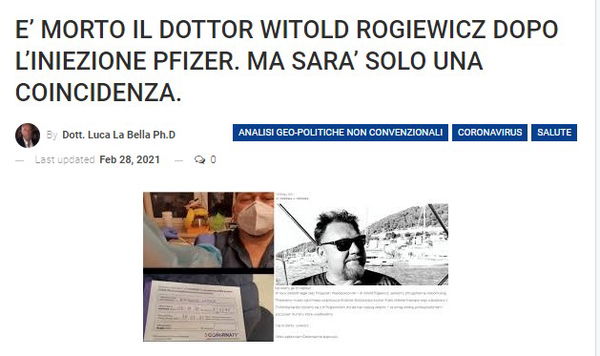 La morte del dottor Witold Rogiewicz