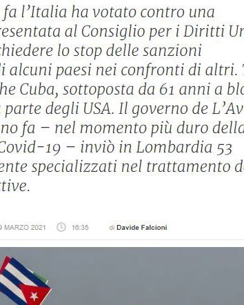 Cuba, l’Italia e lo stop delle sanzioni