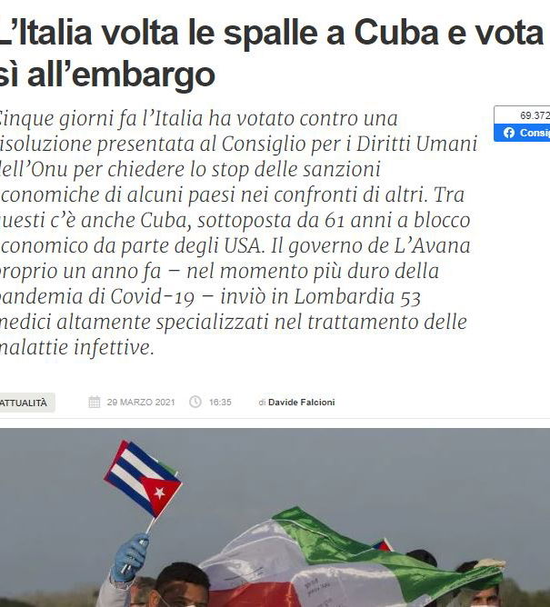 Cuba, l’Italia e lo stop delle sanzioni article-post