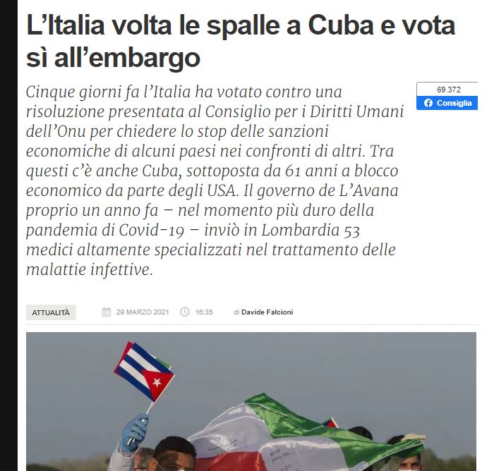 Cuba, l’Italia e lo stop delle sanzioni article-post