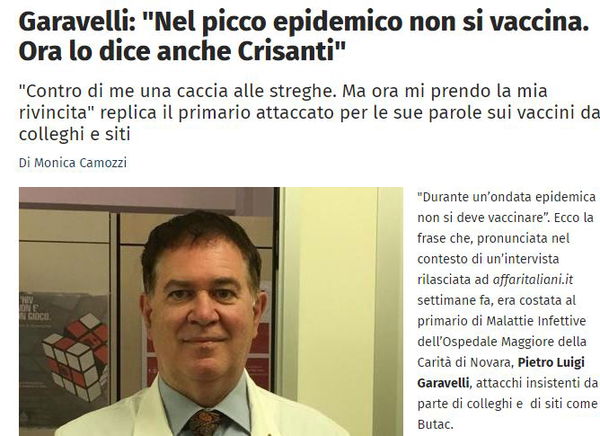 Affari Italiani, Garavelli, Crisanti e il vaccino