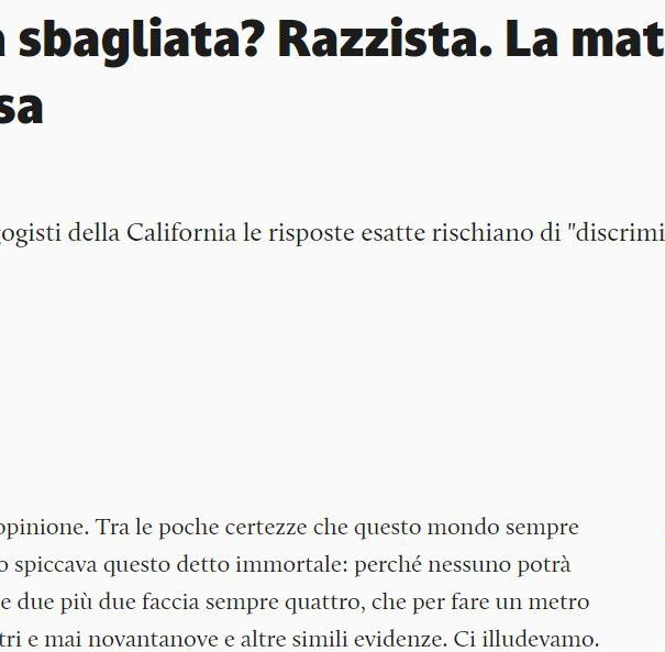 La matematica razzista? article-post