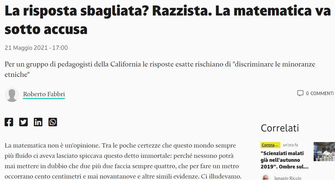 La matematica razzista? article-post