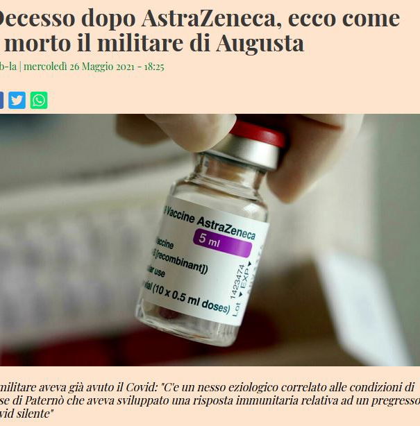 Il nesso tra il vaccino al militare e la sua morte… article-post