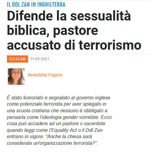 Pastore accusato di terrorismo in Inghilterra