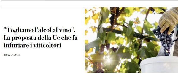 Il vino, Coldiretti e l’Unione Europea